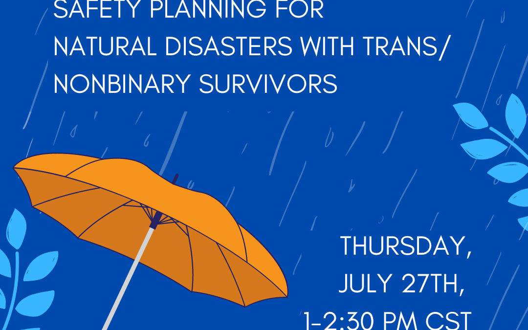 Weathering the Storm: Safety Planning for Natural Disasters with Trans/Nonbinary Survivors